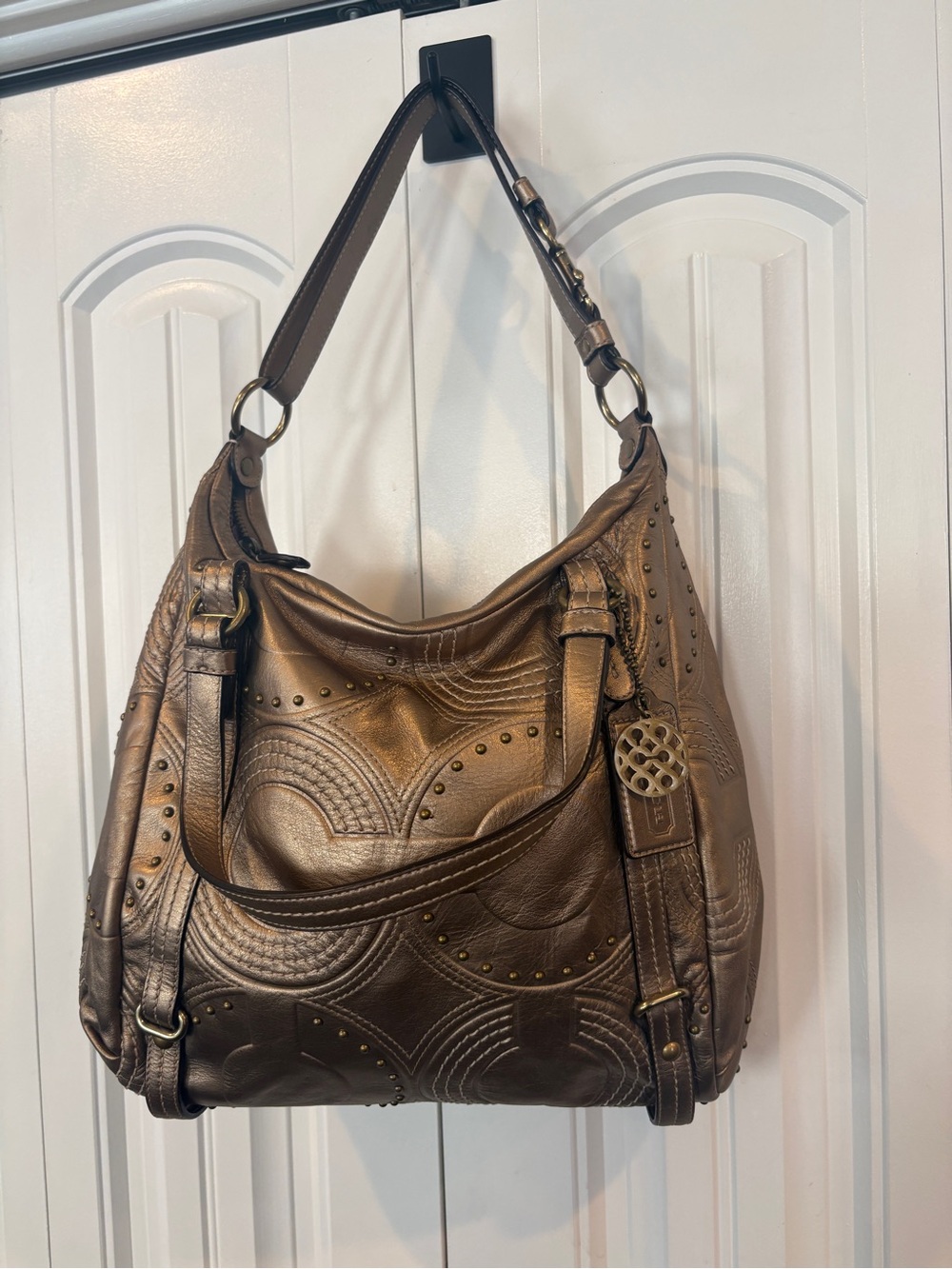 Coach gold shoulder bag